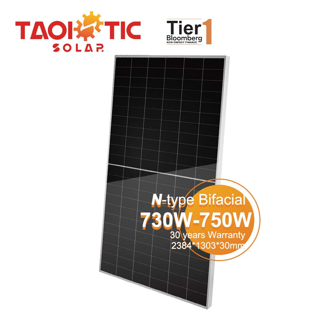 Niv&aring; 1-merke, 730W-750W Mono Bifacial Solcellemodul med to glass