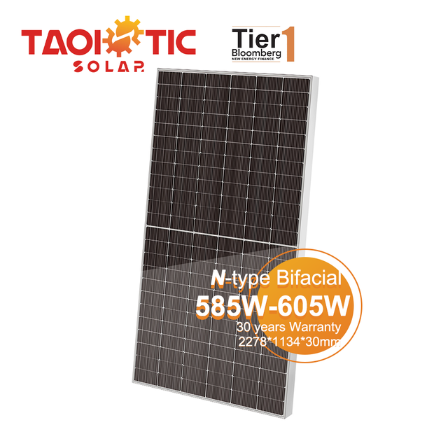 Taoistik Mono 585W-605W-Bifacial Al&uuml;minium &Ccedil;ər&ccedil;ivə G&uuml;nəş Paneli