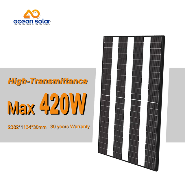 420W اعلی شفافیت مونو سلیکون سولر پینل 